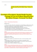 TestBank For Essentials of Psychiatric Mental Health Nursing 8th Edition Concepts of Care in Evidence - Based Practice 8th Edition Morgan Townsend