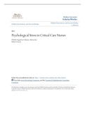 Psychological Stress in Critical Care Nurses.