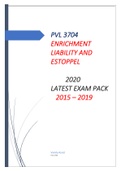PVL 3704 ENRICHMENT LIABILITY AND ESTOPPEL  2020 LATEST EXAM PACK  2015 – 2019.