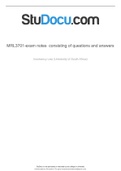 MRL3701 INSOLVENCCY LAW EXAM PACK WITH NOTES (Frequently Asked Questions).