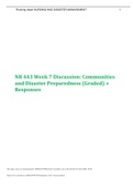 NR-443 Week 7 Discussion: Communities and Disaster Preparedness (Graded) + Responses