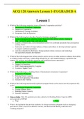 ACQ 120 Answers Lesson 1-15&vert; GRADED A