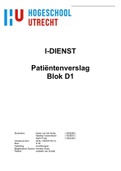 I-DIENST  Patiëntenverslag  Blok D1