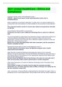 2021 United HealthCare &semi; Ethics and Compliance Questions And Answers&lpar; 100&percnt; Correct&rpar;&period;