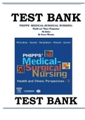 TEST BANK PHIPPS' MEDICAL-SURGICAL NURSING: HEALTH AND ILLNESS PERSPECTIVES, 8TH EDITION FRANCES DONOVAN MONAHAN 