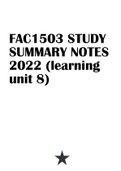 FAC1503 STUDY SUMMARY NOTES 2022 (learning unit 8)
