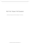 BUS 1750 - Chapter 1 EOC Questions and Answers
