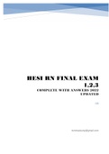 HESI RN FINAL EXAM 1,2,3 COMPLETE WITH ANSWERS 2022 UPDATED 