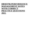 HRM3706 PERFORMANCE MANAGEMENT NOTES WITH CORRECT PRACTICE QUESTIONS 2022.