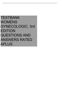 TEST BANK:WOMENS GYNECOLOGIC, 3rd EDITION  Questions And Answers Plus Rationales in241Pages/ Rated A  