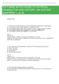 TEST BANK&colon; BATES GUIDE TO PHYSICAL EXAMINATION AND HISTORY 12th EDITION  All Chapters 1-20&period; Questions And Answers Plus Rationales in  209 Pages&sol; Rated A