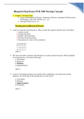 Blueprint Final Exam NUR 1100 Nursing Concepts 