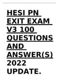 HESI PN EXIT EXAM V3 110 QUESTIONS AND ANSWERS (TWO SETS ACTUAL EXAMS TESTED 2022) GRADE A+  COMPLETE WITH REVISED RATIONALE.