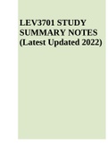 LEV3701 STUDY SUMMARY NOTES (Latest Updated 2022)