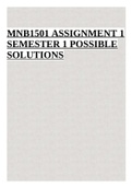 MNB1501 ASSIGNMENT 1 SEMESTER 1 POSSIBLE SOLUTIONS