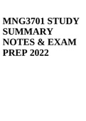 MNG3701 STUDY SUMMARY NOTES & EXAM PREP 2022