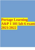 Portage Learning A&P 1 101 lab 6 exam 2021/2022