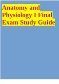Anatomy and Physiology I Final Exam Study Guide