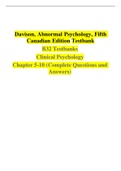 Davison, Abnormal Psychology, Fifth Canadian Edition Testbank B32 Testbanks Clinical Psychology
