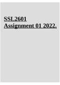 SSL2601 Assignment 01 2022.
