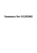 GGH2602 STUDY SUMMARY NOTES.