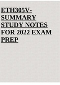 ETH305VSUMMARY STUDY NOTES FOR 2022 EXAM PREP
