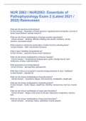 NUR 2063 / NUR2063: Essentials of Pathophysiology Exam 2 (Latest 2021 / 2022) Rasmussen