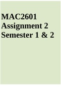 MAC2601 Assignment 2 Semester 1 & 2