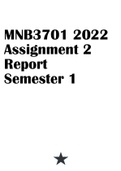 MNB3701 2022 Assignment 2 Report Semester 1