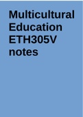 Multicultural Education ETH305V Summary Study Notes