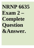 NRNP 6635 Exam 2 &ndash; Complete Question & Answer&period;