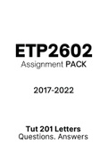 ETP2602 - Assignment Tut201 feedback (Questions & Answers) (2017-2022)