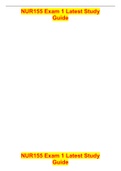NUR155 Exam 1 Latest Study Guide 