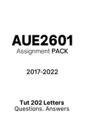AUE2601 (NOtes, QuestionsPACK, Tut202 Letters)