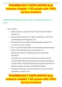 PHARMACEUT CNPR NAPSR Quiz answers chapter 1-22 quizes with 100&percnt; correct answers