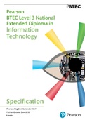 Course Specification: Pearson BTEC Level 3 National Extended Diploma in Information Technology
