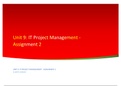 Unit 9: IT Project Management - Assignment 2 of 3 (Learning Aim B & C) (All Criterias Met) - Btec Level 3 IT