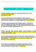 MENTAL HEALTH  EXAM 1 Rasmussen QUESTIONS AND ANSWERS LATEST SOLUTION