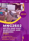 MNG2602 Past exam papers WITH solutions and notes - All you need!