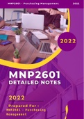 MNP2601 Extensive Notes from the prescribed book - Purchasing and Supply Management, Badenhorst-Weiss, JA 