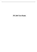 PS260 TEST BANKS; Cognitive Psychology/Test Bank on Cognitive Psychology, Already Best graded.
