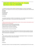 2020-2021 HESI Pharmacology V2 &ndash; Practice Questions &lpar;120&rpar; ALL ANSWERED
