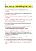  NUR NUR1211&Tab;Leadership - Exam 3