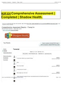  NUR 634  Comprehensive Assessment | Completed | Shadow Health.