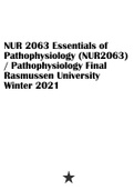 NUR 2063 Essentials of Pathophysiology: Final Exam Review Rasmussen University 2023/2024