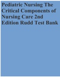 Pediatric Nursing The Critical Components of Nursing Care 2nd Edition Rudd Test Bank &lpar;1&rpar;&period;