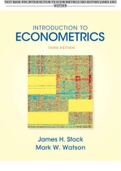 Exam (elaborations) TE.ST BANK FOR INTRODUCTION TO ECONOMETRICS 3RD ED (ECON15A)  Introduction to Econometrics, ISBN: 9780138009007