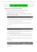 CLC 056 Final Exam Questions And Answers( Complete top Solution Rated A)