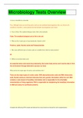 Microbiology Tests Overview Questions And Answers&lpar; Complete top Solution Rated A&rpar;