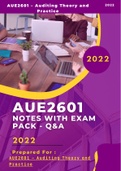 AUE2601 Past exam papers WITH solutions and Notes - All you need!